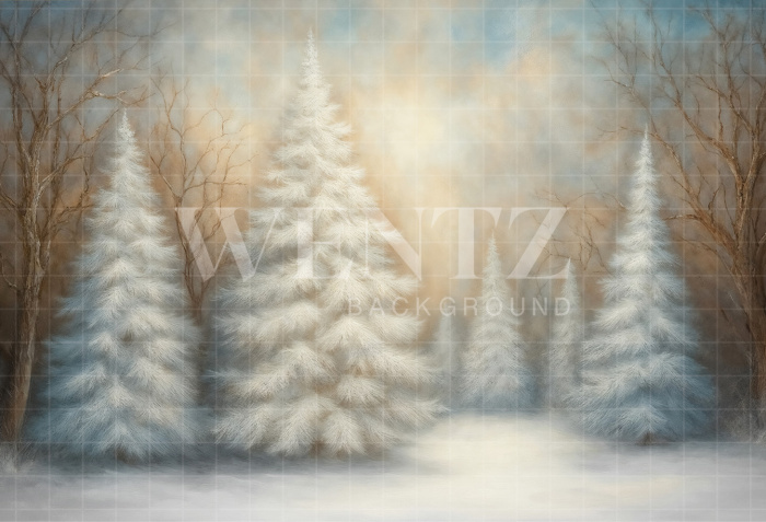 Fabric Photography Background Christmas Pine Trees / Backdrop 7443