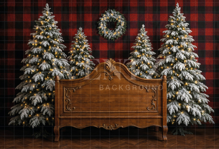 Fabric Photography Background Christmas Headboard / Backdrop 7453