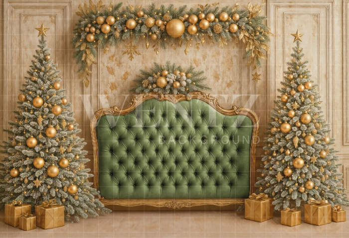 Fabric Photography Background Christmas Headboard / Backdrop 7454
