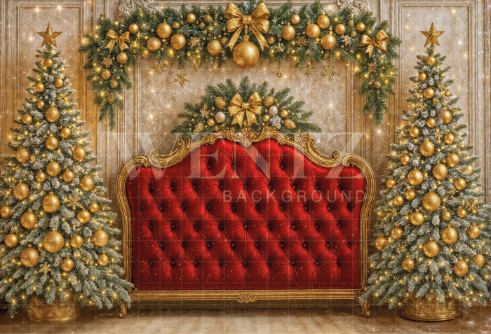 Fabric Photography Background Christmas Headboard / Backdrop 7449