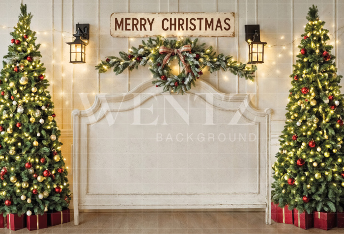Fabric Photography Background Christmas Headboard / Backdrop 7462