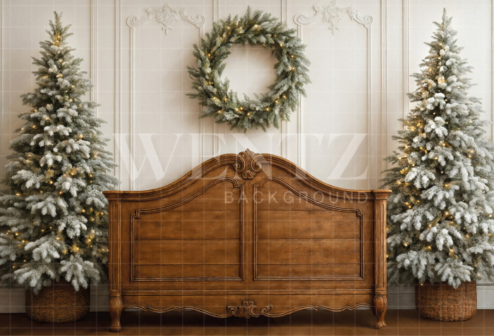 Fabric Photography Background Christmas Headboard / Backdrop 7471