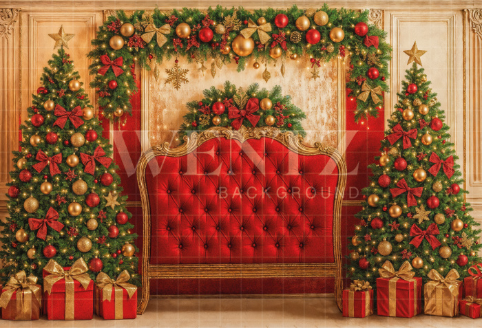Fabric Photography Background Christmas Headboard / Backdrop 7472