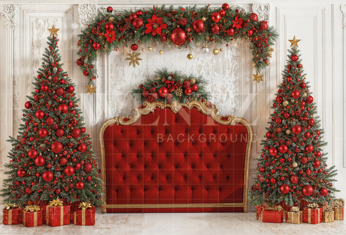 Fabric Photography Background Christmas Headboard / Backdrop 7470