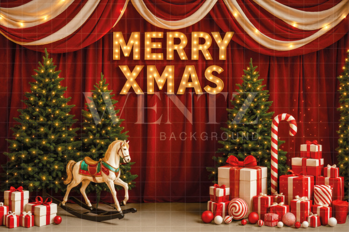 Fabric Photography Background Christmas / Backdrop 7518
