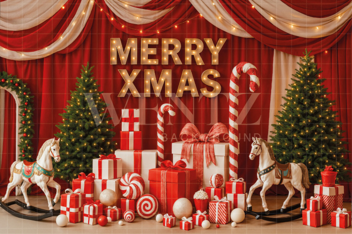 Fabric Photography Background Christmas / Backdrop 7526