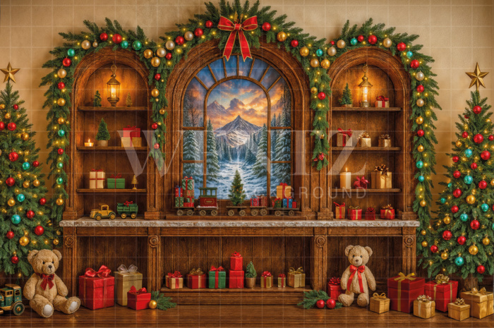 Fabric Photography Background Christmas / Backdrop 7536