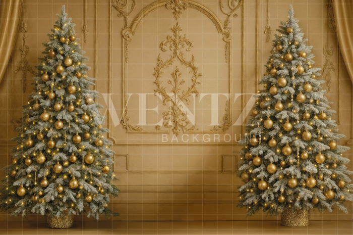 Fabric Photography Background Christmas Boiserie / Backdrop 7537