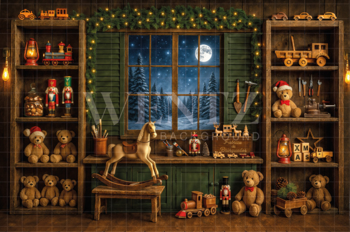 Fabric Photography Background Christmas Toys / Backdrop 7541