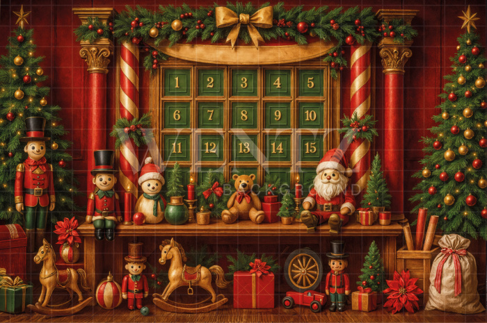 Fabric Photography Background Christmas Toys / Backdrop 7546