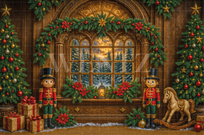 Fabric Photography Background Christmas Toys / Backdrop 7550