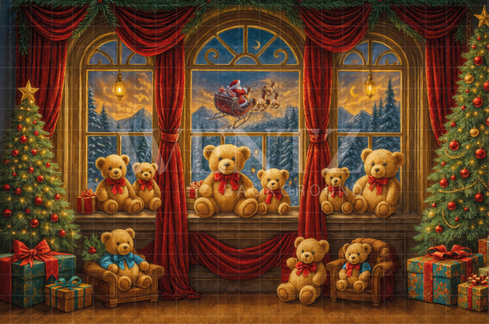 Fabric Photography Background Christmas Toys / Backdrop 7547