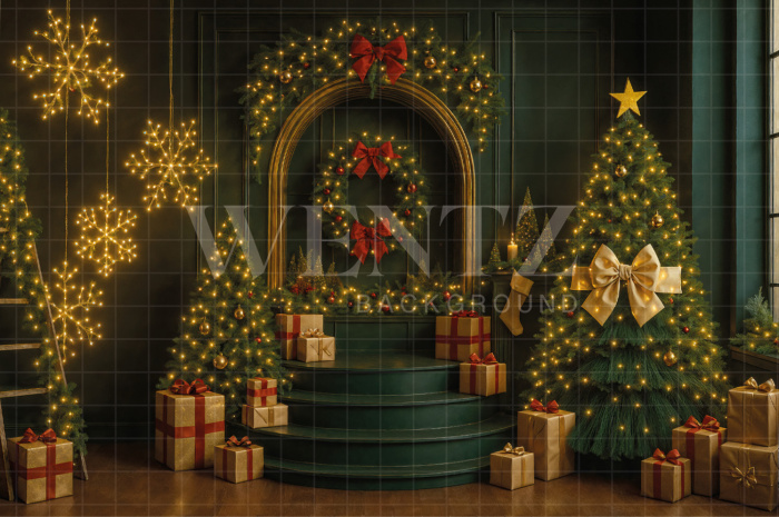 Fabric Photography Background Christmas / Backdrop 7562