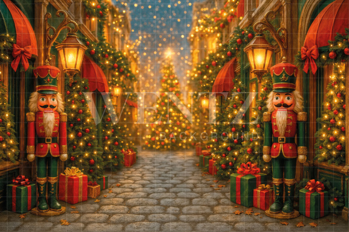 Fabric Photography Background Christmas Nutcracker / Backdrop 7570