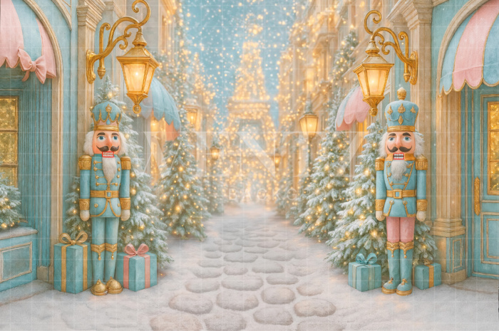 Fabric Photography Background Christmas Nutcracker / Backdrop 7576