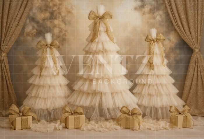 Fabric Photography Background Christmas Pine Trees 7381