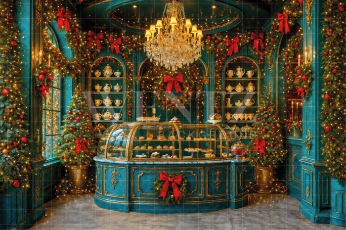 Fabric Photography Background Christmas Bakery / Backdrop 7587