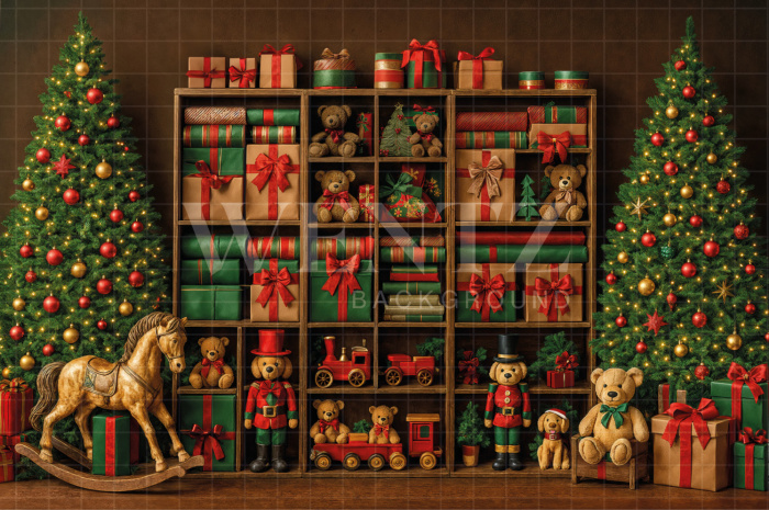 Fabric Photography Background Christmas Toys / Backdrop 7588