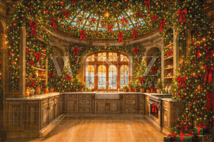 Fabric Photography Background Christmas Greenhouse / Backdrop 7612