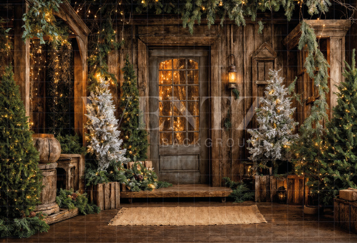 Fabric Photography Background Rustic Christmas Set / Backdrop 7393