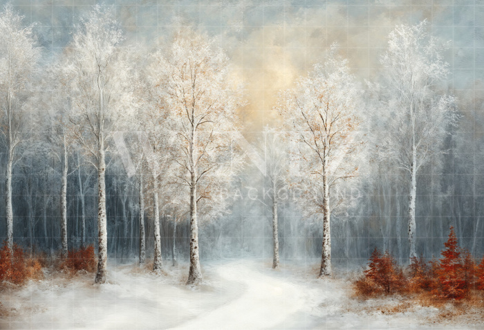 Fabric Photography Background Christmas Forest / Backdrop 7396