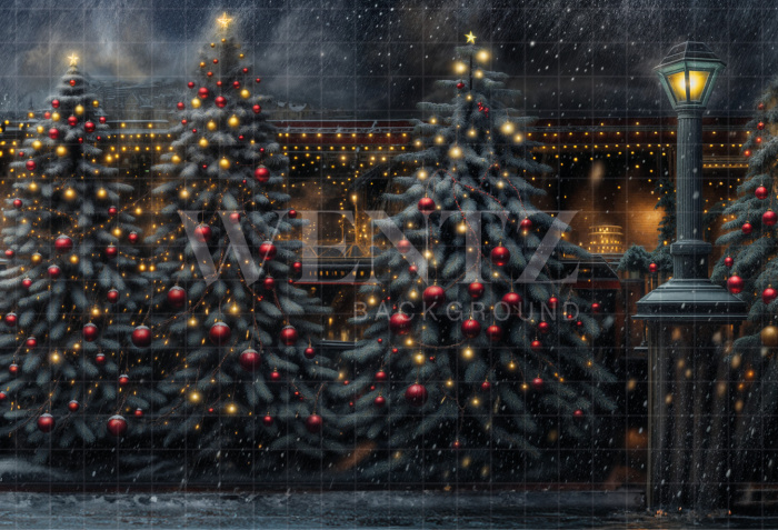 Fabric Photography Background Christmas Trees / Backdrop 6256