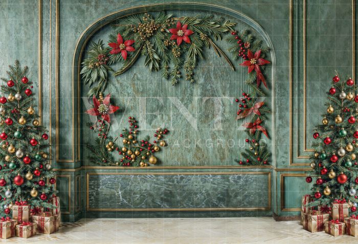 Fabric Photography Background Christmas Room / Backdrop 6307