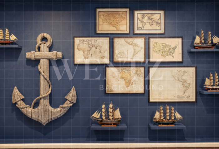 Fabric Photography Background Anchor Father's Day / Backdrop 7268