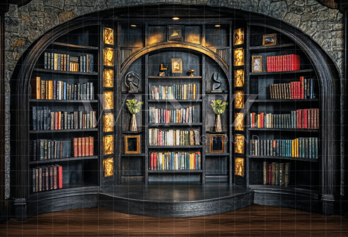Fabric Photography Background Bookshelf Father's Day / Backdrop 7284