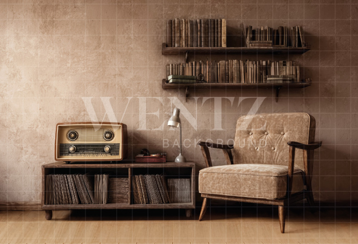 Fabric Photo Background Rustic Living Room for Father's Day / Backdrop 7315