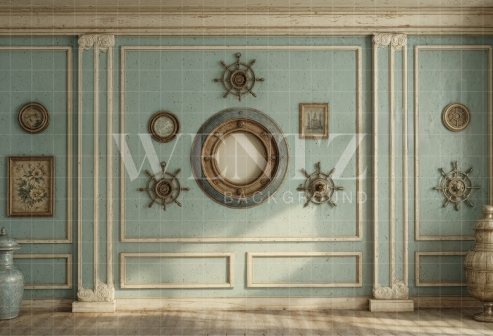 Fabric Photo Background Father's Day Sailor / Backdrop 7318