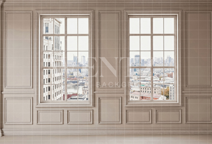 Fabric Photography Background Boiserie with Window / Backdrop 7326