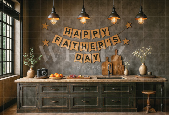 Fabric Photography Background Kitchen Father's Day / Backdrop 7494