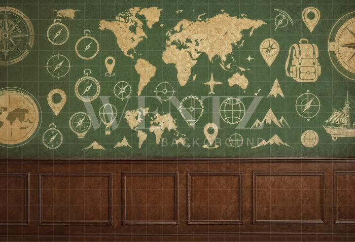 Fabric Photography Background Boiserie Father's Day / Backdrop 7114