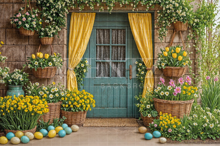 Fabric Photography Background Easter Facade / Backdrop 7947