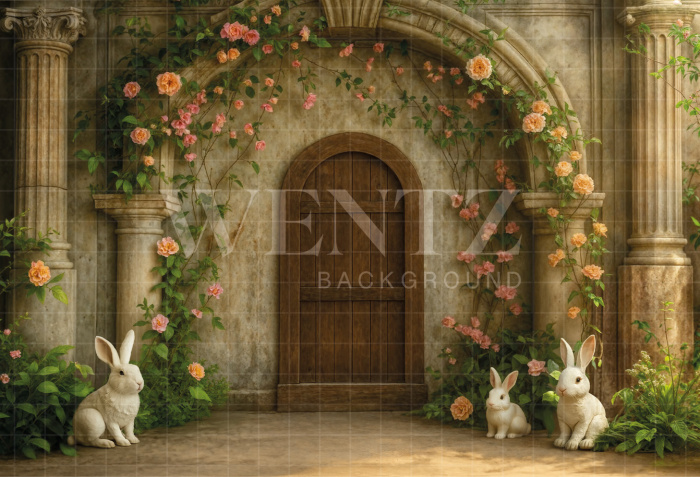 Fabric Photography Background Easter Facade / Backdrop 7957