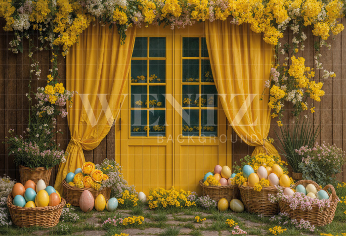 Fabric Photography Background Easter Facade / Backdrop 7966