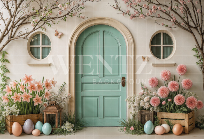 Fabric Photography Background Easter Facade / Backdrop 7972