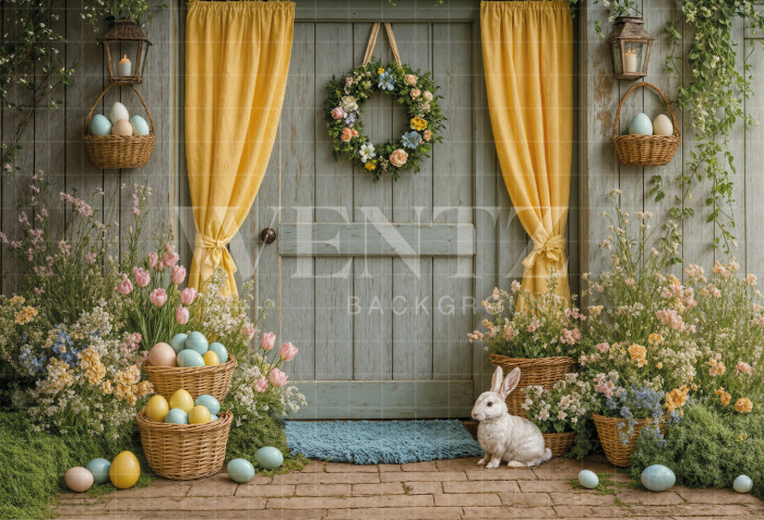 Fabric Photography Background Easter Facade / Backdrop 7988