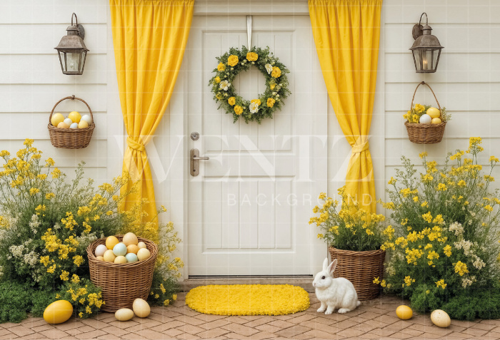 Fabric Photography Background Easter Facade / Backdrop 7989