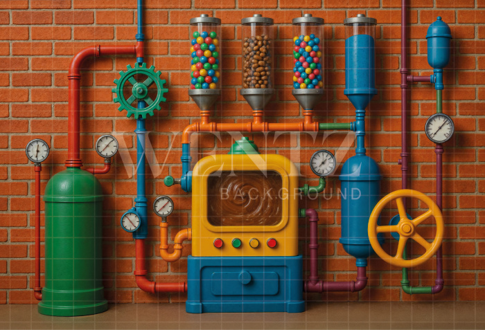 Fabric Photography Background Easter Chocolate Factory / Backdrop 7994