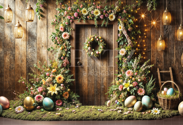 Fabric Photography Background Easter Facade / Backdrop 6687
