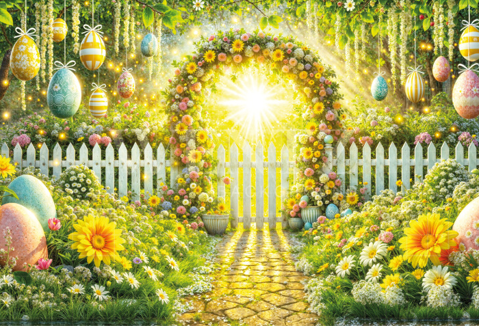 Fabric Photography Background Easter Garden / Backdrop 6696