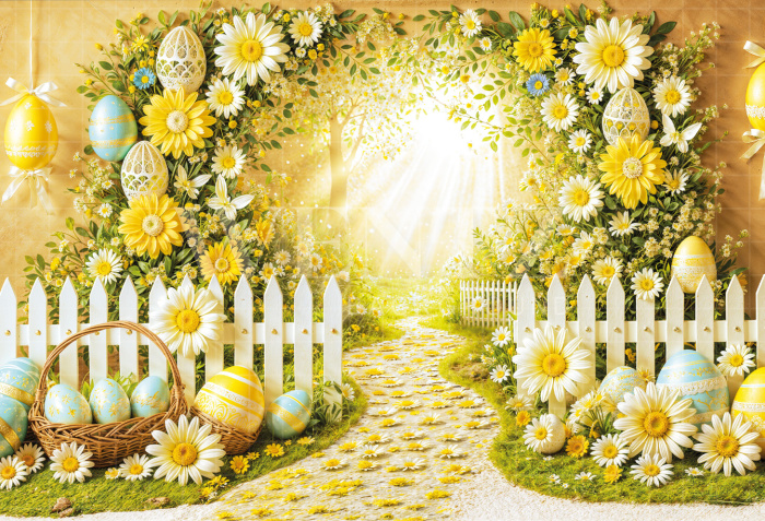 Fabric Photography Background Easter Garden / Backdrop 6697