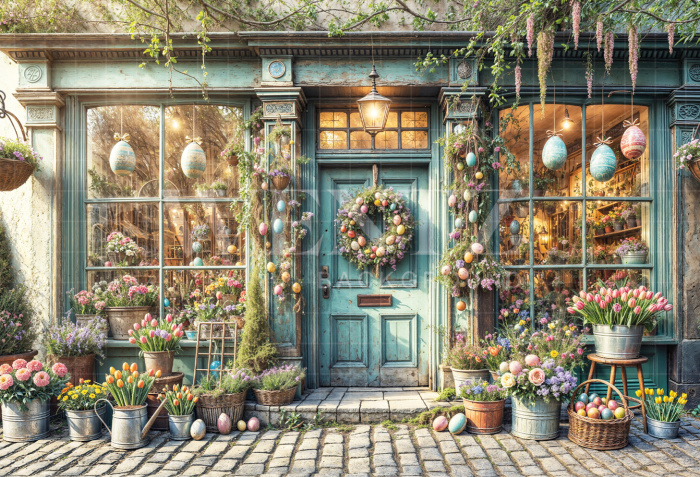 Fabric Photography Background Easter Facade / Backdrop 6719