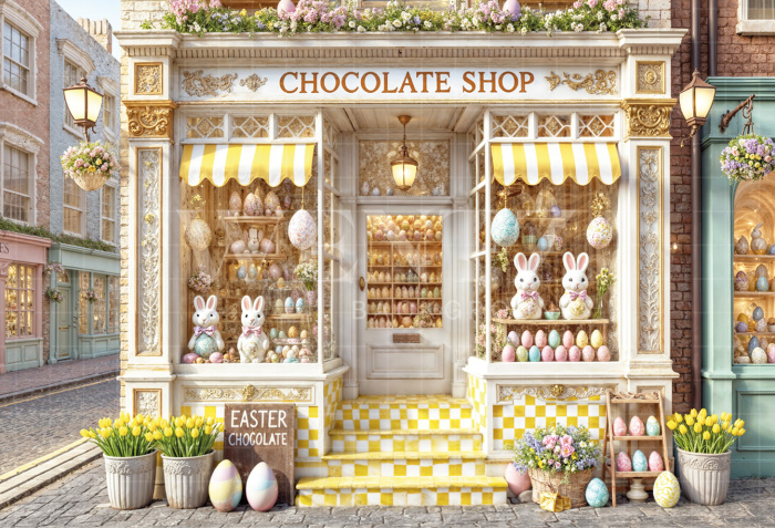 Fabric Photography Background  Easter Chocolates Shop / Backdrop 6740