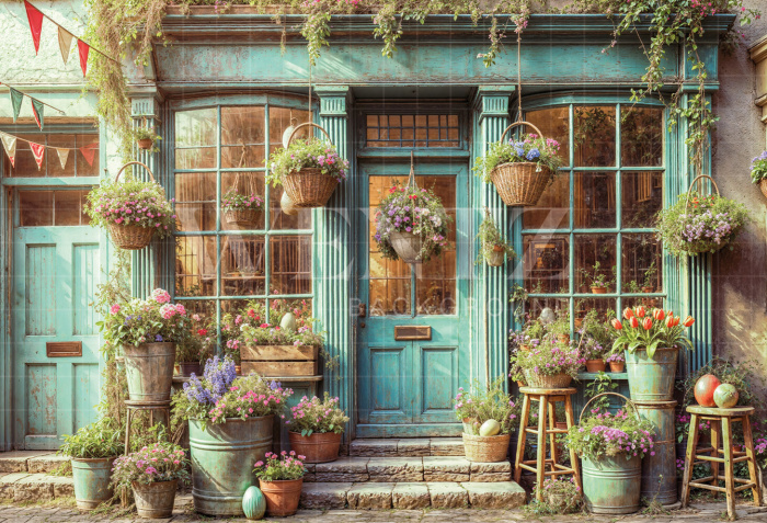 Fabric Photography Background Easter Facade / Backdrop 6715