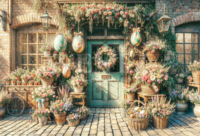 Fabric Photography Background Easter Facade / Backdrop 6718