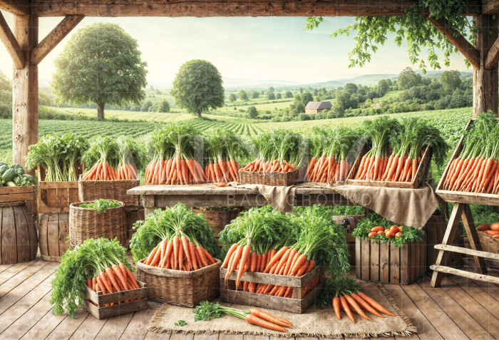 Fabric Photography Background Easter Carrot Stand / Backdrop 6743