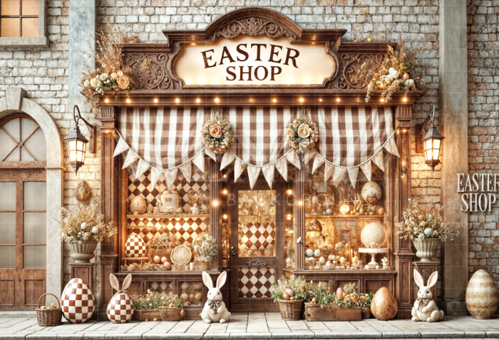Fabric Photography Background Easter Shop / Backdrop 6754